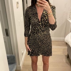 RIXO Cheetah Print Mini Dress